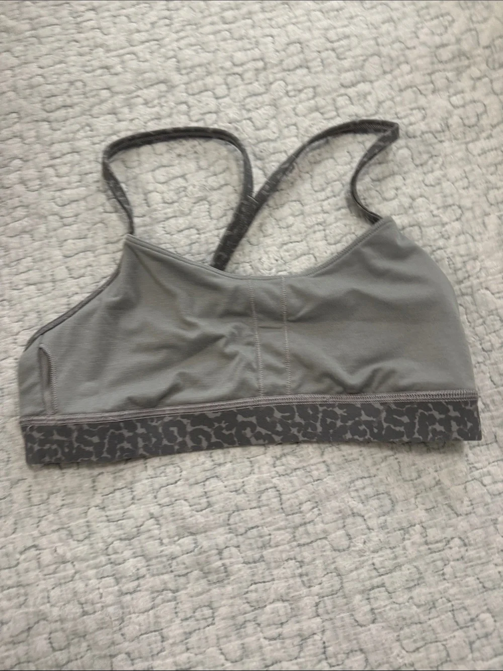 lululemon athletica Gray Leopard-Print Seamless Sports Bra